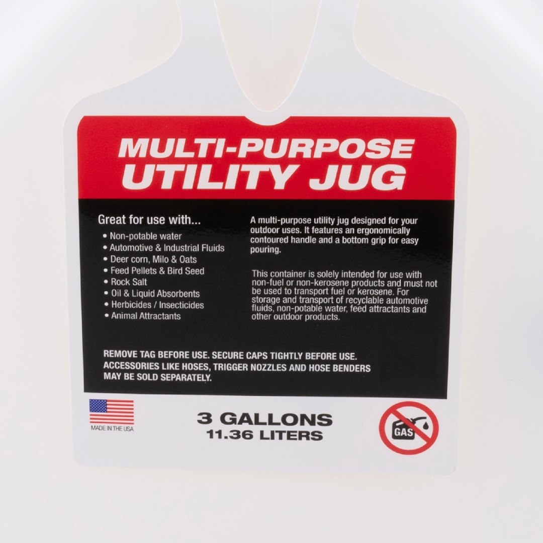 SpeedFX Liquid Storage Container, White, 3 Gallon Capacity, Plastic, With Filler Hose and Cap – 8731