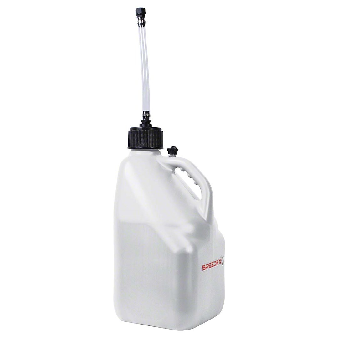 SpeedFX Liquid Storage Container, White, 5 Gallon Capacity, Plastic, With Filler Hose and Cap – 8831