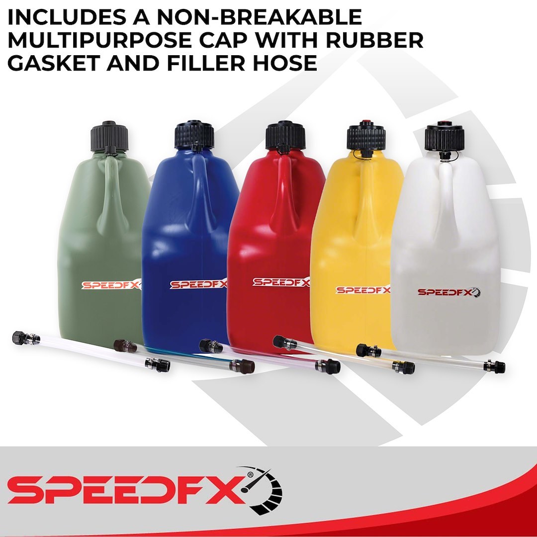 SpeedFX Liquid Storage Container, White, 5 Gallon Capacity, Plastic, With Filler Hose and Cap – 8831