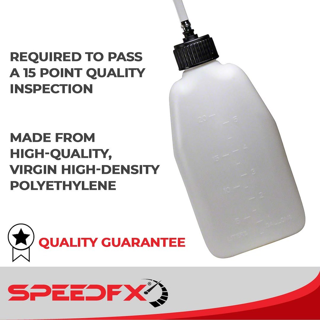 SpeedFX Liquid Storage Container, White, 5 Gallon Capacity, Plastic, With Filler Hose and Cap – 8831