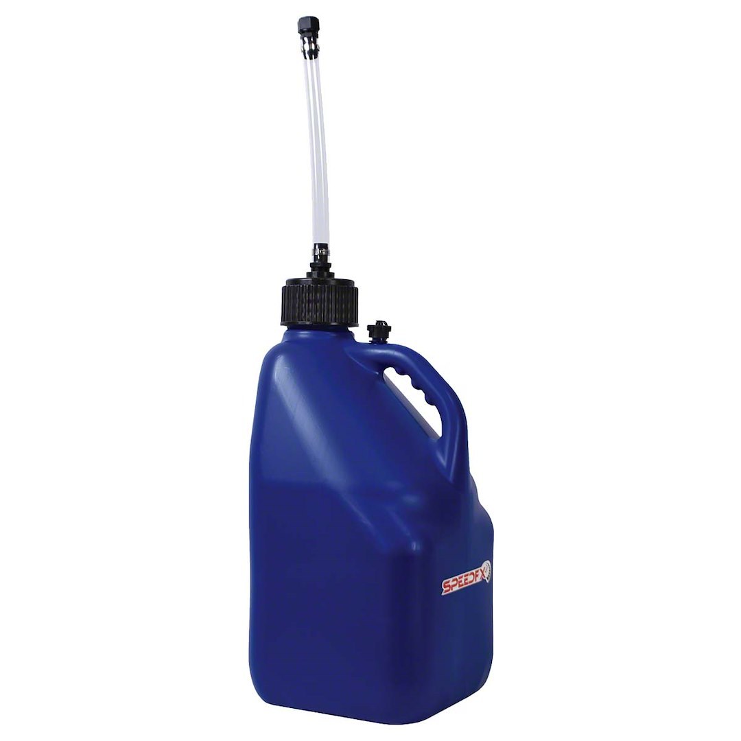 SpeedFX Liquid Storage Container, Blue, 5 Gallon Capacity, Plastic, With Filler Hose and Cap – 8832