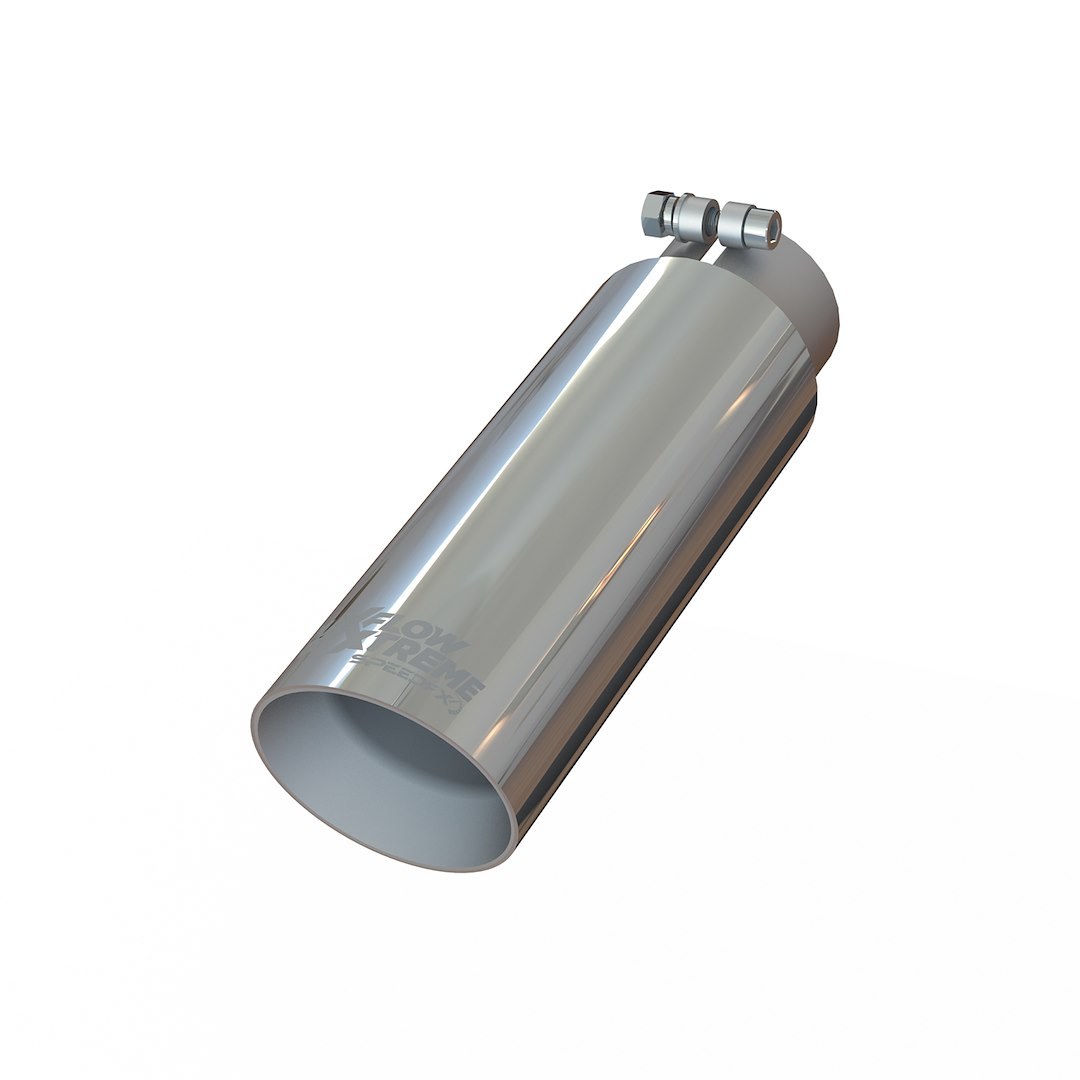 SpeedFX Exhaust Tail Pipe Tip, Maxflow Xtreme Muffler Tips, 3 Inch Inlet, 4 Inch Outlet, 304 Stainless Steel, Round, Angle Cut – TP003040