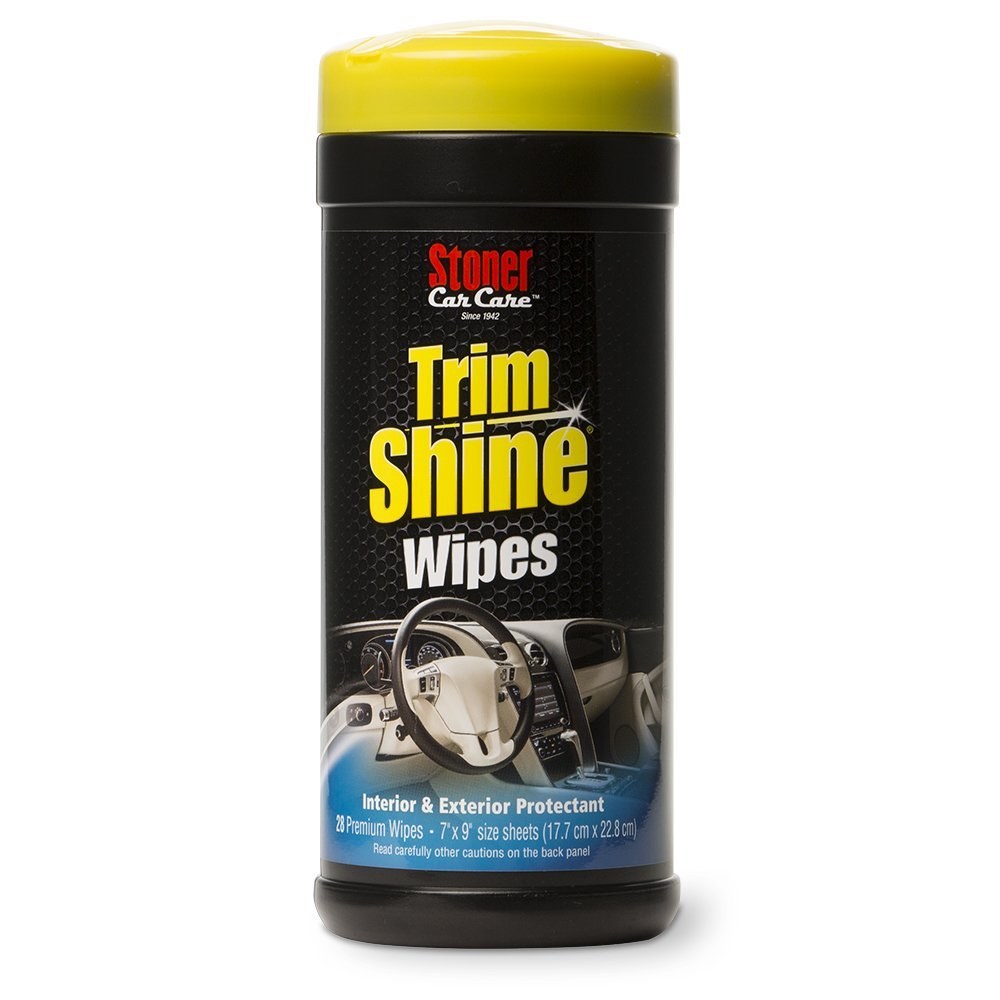 Stoner Vinyl Protectant, Trim Shine ®, Single Canister of 28 Wipes, Use to Protect Vinyl/ Rubber/ Plastic/ Leather Surfaces – 90034