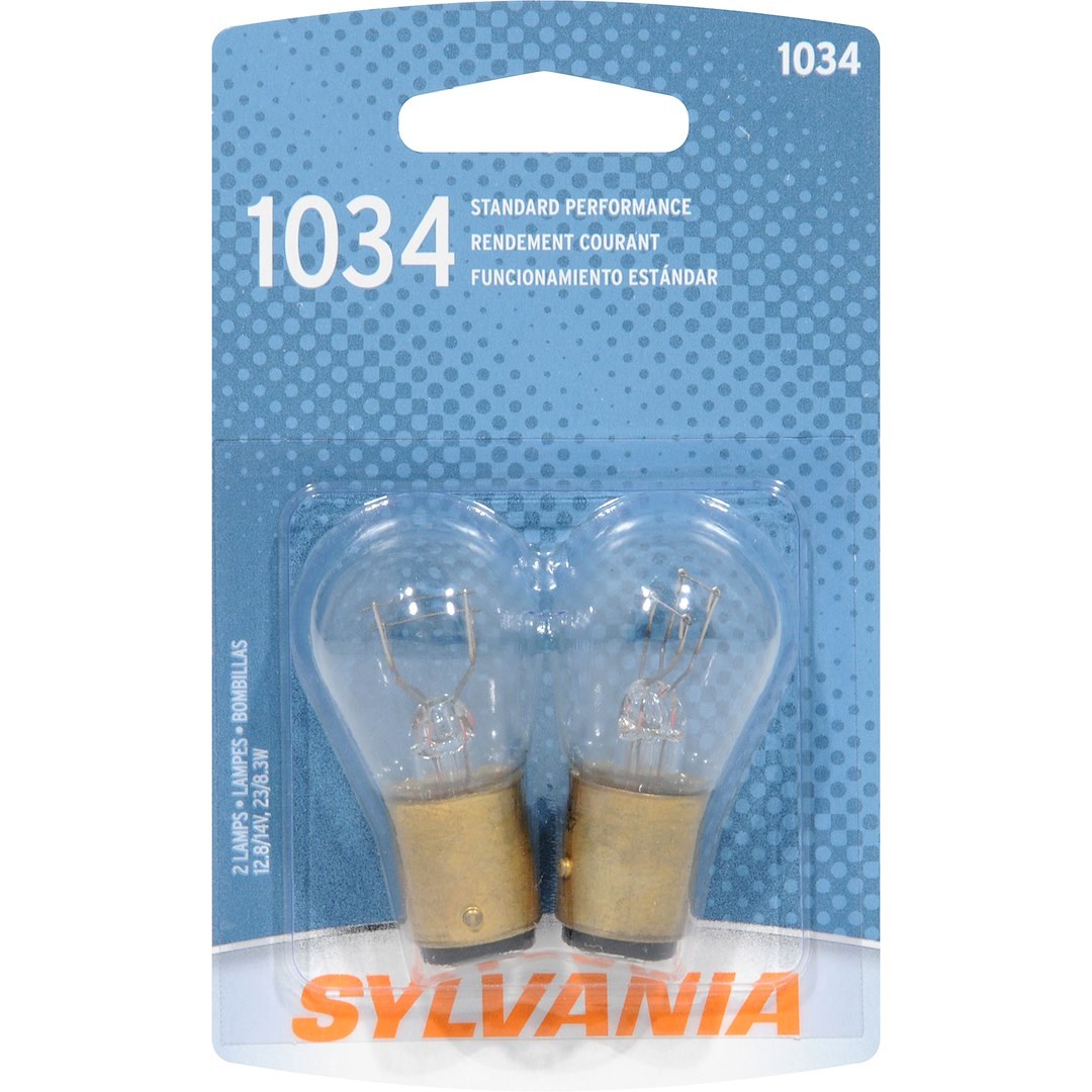 Sylvania Turn Signal Light Bulb, 1034, Halogen Mini Bulb, Clear, Set of 2, Blister Pack – 1034.BP2