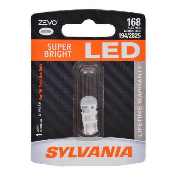 Sylvania License Plate Light Bulb, Zevo ®, LED, 168, White, Single – 168LED.BP