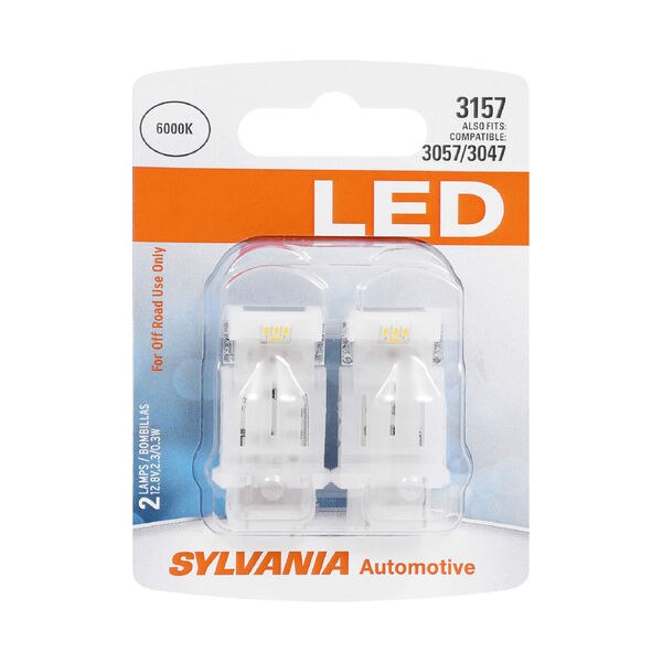 Sylvania Brake Light Bulb – LED, Replacement for Sylvania 3157SL.BP2, White, Set of 2 – 31065