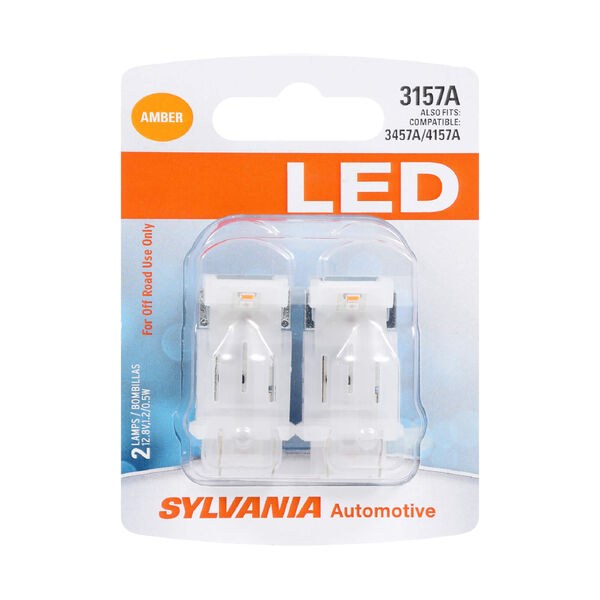 Sylvania Brake Light Bulb – LED, Replacement for Sylvania 3157ASL.BP2, Amber, Set of 2 – 31322