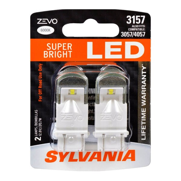 Sylvania Brake Light Bulb – LED, Zevo ®, 3157 LED, White, Set of 2 – 3157LED.BP2