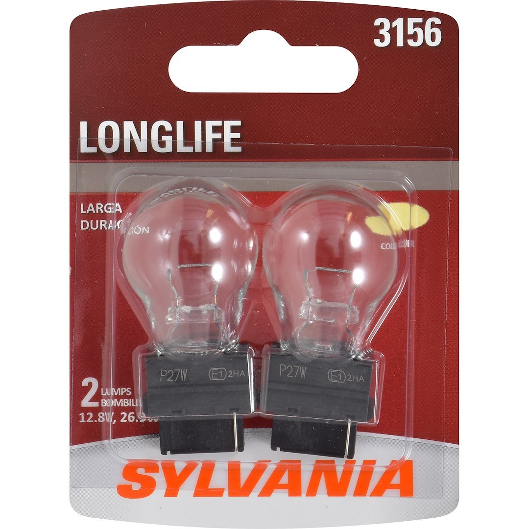 Sylvania Backup Light Bulb, Long Life, 3156, Incandescent, Clear, Set of 2, Blister Pack – 34552