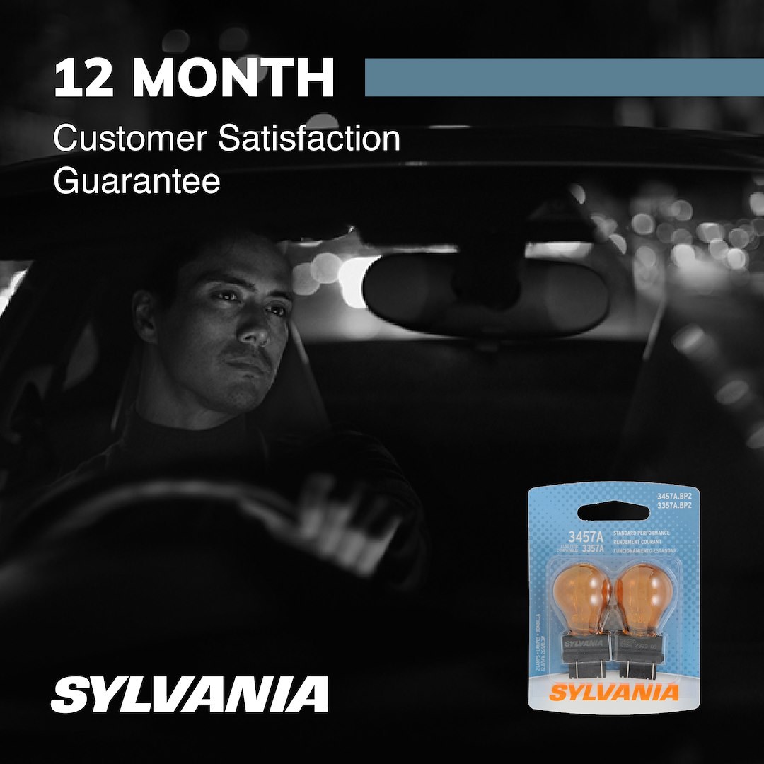 Sylvania Turn Signal Light Bulb, 3457, Halogen Mini Bulb, Amber, Pack of 10 – 3457A.TP