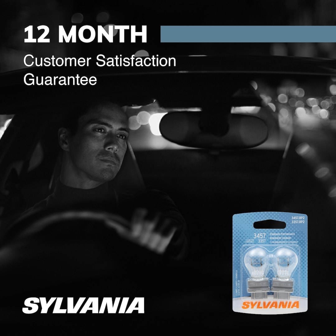 Sylvania Turn Signal Light Bulb, 3457, Halogen Mini Bulb, Clear, Set of 2, Blister Pack – 3457.BP2