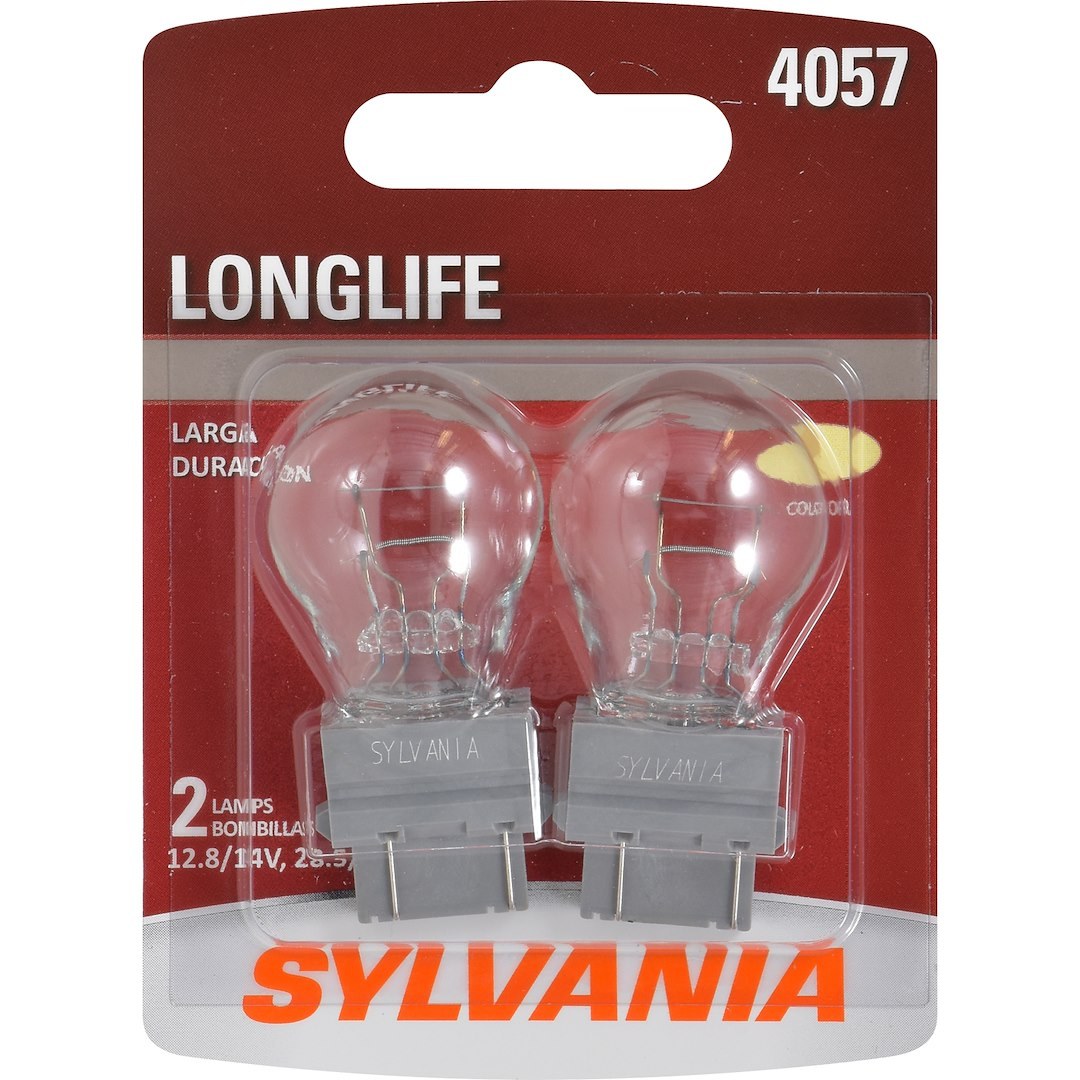 Sylvania Parking Light Bulb, Long Life, 4057, Incandescent, Clear, Set of 2, Blister Pack – 34589