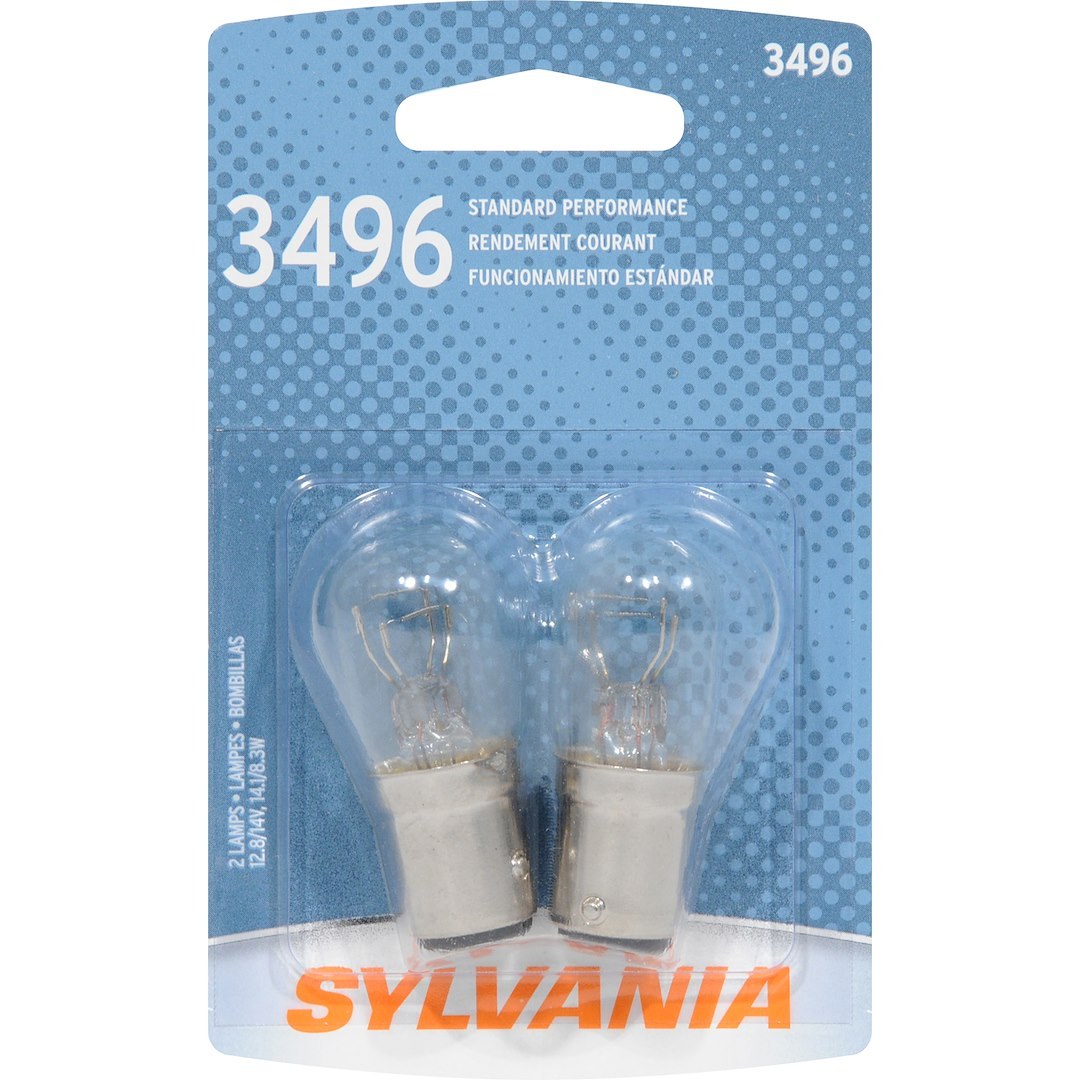 Sylvania Turn Signal Light Bulb, 3496, Halogen Mini Bulb, Clear, Set of 2, Blister Pack – 3496.BP2
