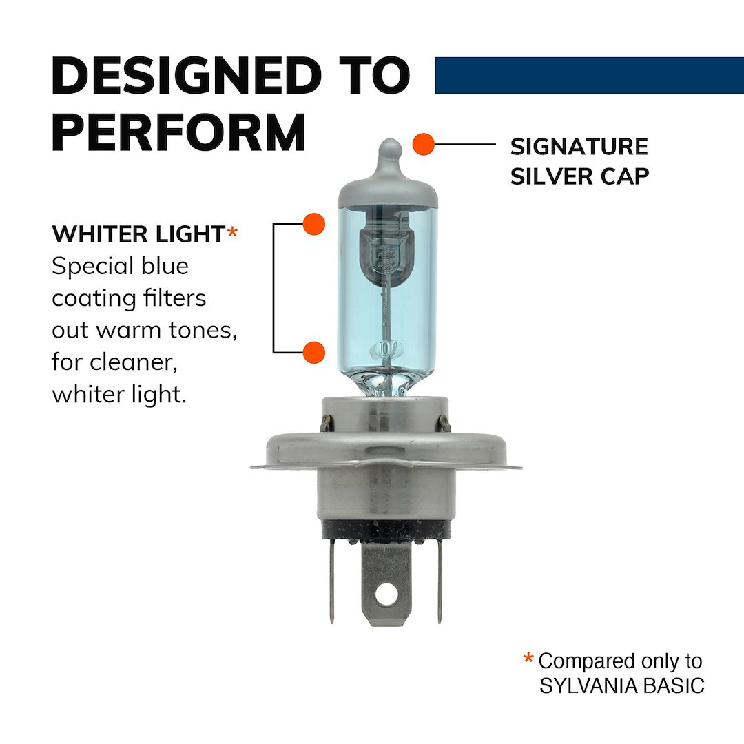 Sylvania Headlight Bulb, Silverstar®, 9003, Halogen Bulb, 55 Watt Low Beam/ 60 Watt High Beam, 12.8 Volt, White Beam Color, Set of 2 – 36344