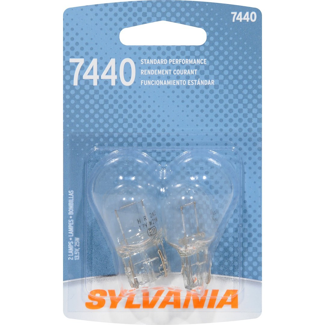 Sylvania Turn Signal Light Bulb, 7440, Halogen Mini Bulb, Clear, Set of 2, Blister Pack – 7440.BP2