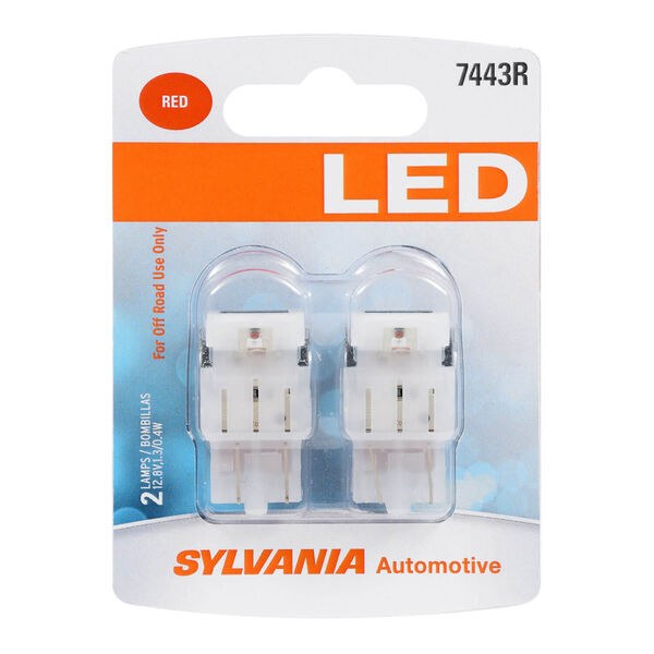 Sylvania Side Marker Light Bulb – LED, Tail Light Bulb – LED, 7443, Red, Set of 2 – 7443RSL.BP2