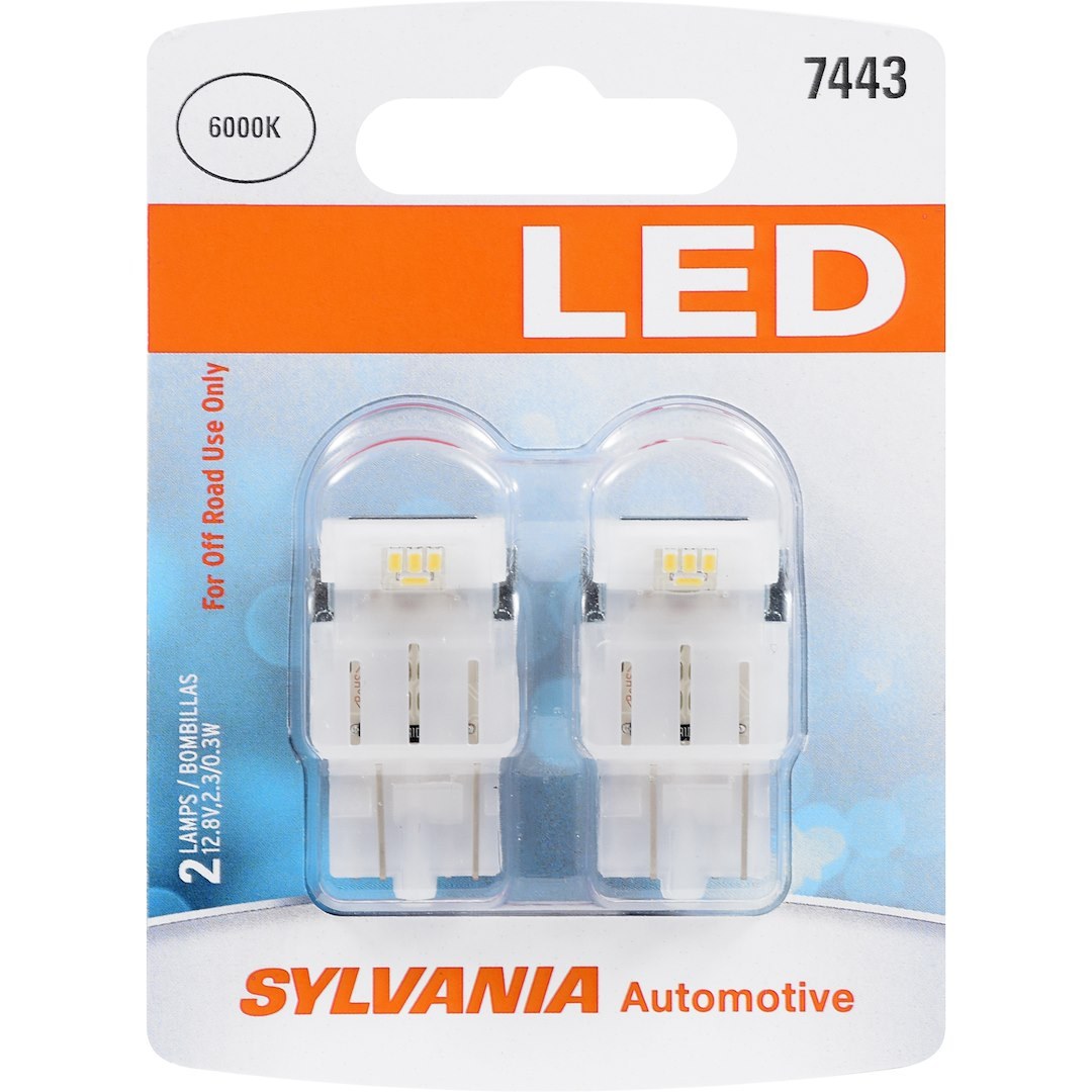 Sylvania Tail Light Bulb – LED, 7443 LED, White, Set of 2 – 7443SL.BP2