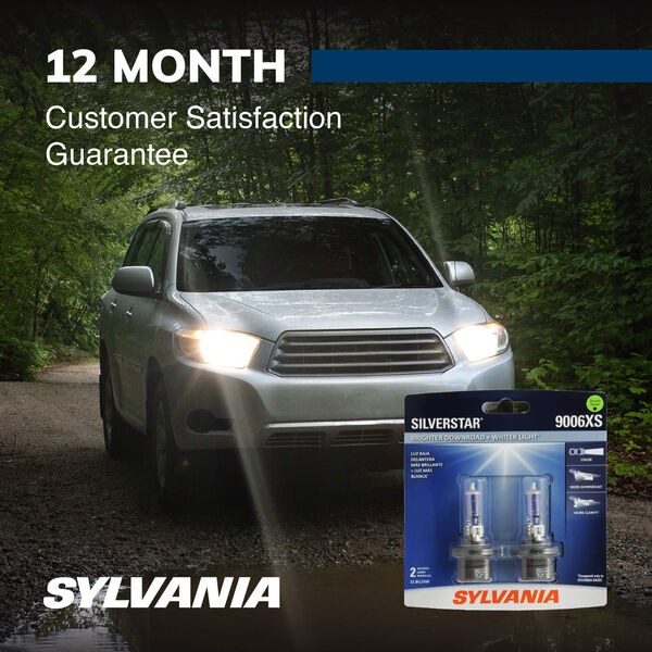 Sylvania Headlight Bulb, Silver Star®, 9006XS, Halogen Bulb, 55 Watt, 12.8 Volt, White Beam Color, 1000 Lumens – 9006XSST.BP2