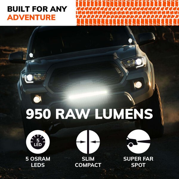 Sylvania Driving/ Fog Light, Slim, LED Bulb, 5 Osram Clear Leds, 3 Inch Round, 0.7 Amp at 12 Volt DC, Spot Beam – SLMRND3INSP2.BX2