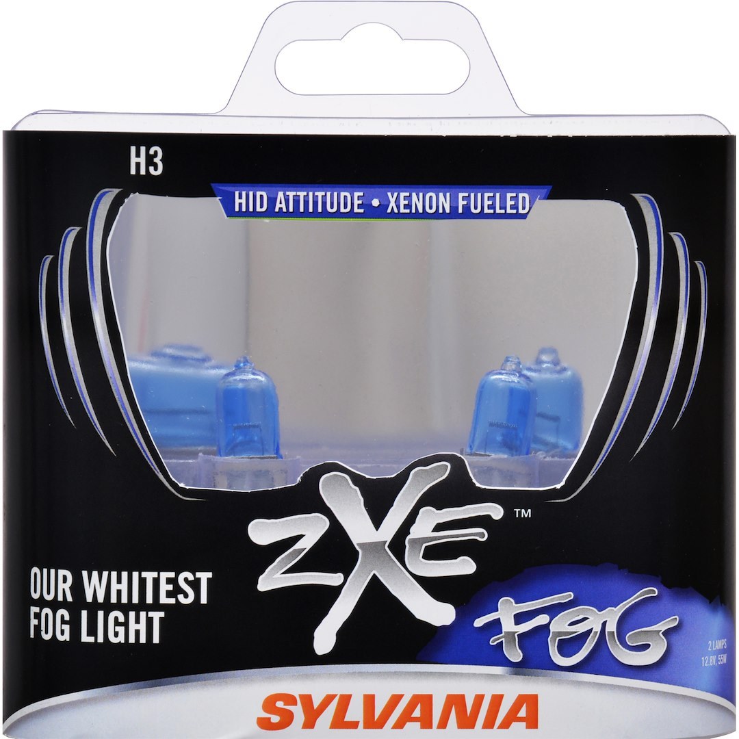 Sylvania Driving/ Fog Light Bulb, Silver Star Zxe, H3, Halogen, 55 Watt, White, 12.8 Volt, Set of 2 – H3SZ.BB2