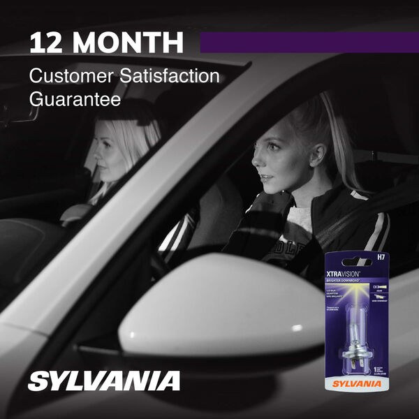 Sylvania Headlight Bulb, Xtravision, H7, Halogen Bulb, 55 Watt, 12.8 Volt, White Beam Color, Single – H7XV.BP