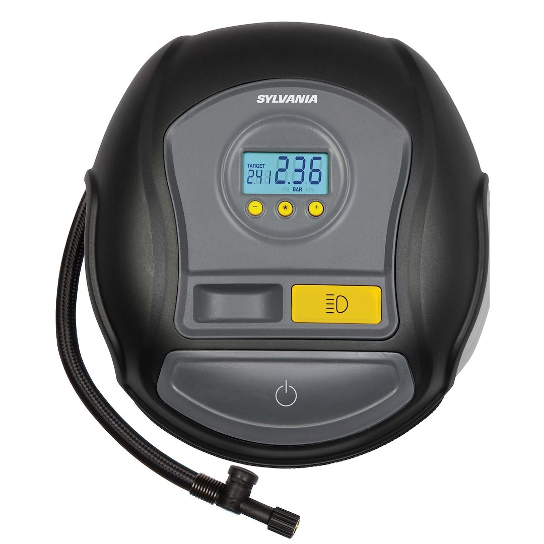 Sylvania Tire Inflation Pump, Pro, Portable Hand Pump, 12.9 Foot Mobile Inflation Range, Digital Gauge Display – RTC600.BX