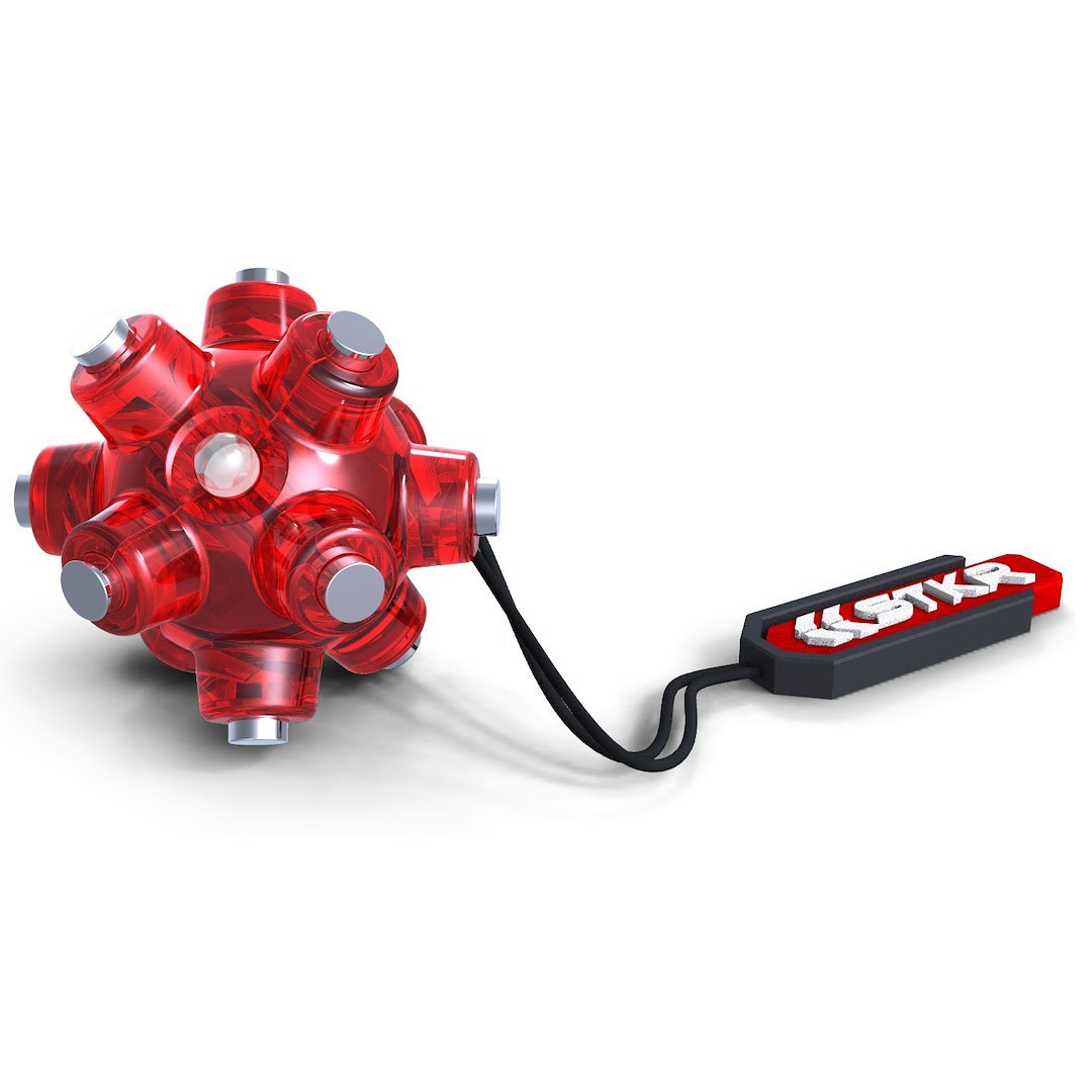 Stkr Concept Flashlight, Light Mine, Magnetic, LED, Clear Lens, Red Housing, ABS Plastic, Uses LR44 Battery, 15 Lumens, With LR44 Batteries – 00105