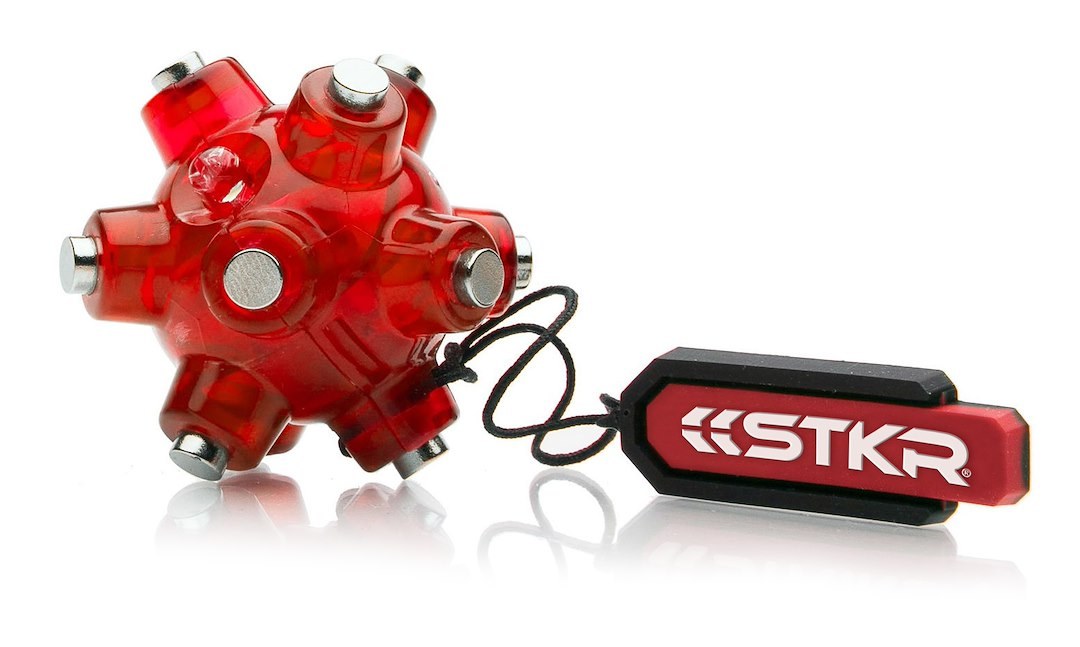 Stkr Concept Flashlight, Light Mine, Magnetic, LED, Clear Lens, Red Housing, ABS Plastic, Uses LR44 Battery, 15 Lumens, With LR44 Batteries – 00105