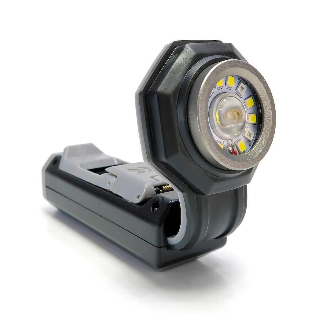 Stkr Concept Flashlight, Flexit 4.0 Pocket Light, Handheld, Cree LED, Clear Lens, With Flood/ Spot Beams, Black/ Gray Housing – 00168