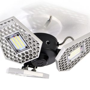 Stkr Concept Interior Light – LED, Trilight, Motion Activated Ceiling Light, Adjustable Aluminum Heads Up to 90 Degree, White Bulb, 24 Watt – 00342-2