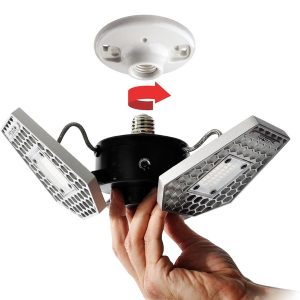 Stkr Concept Interior Light – LED, Trilight, Motion Activated Ceiling Light, Adjustable Aluminum Heads Up to 90 Degree, White Bulb, 24 Watt – 00342-2