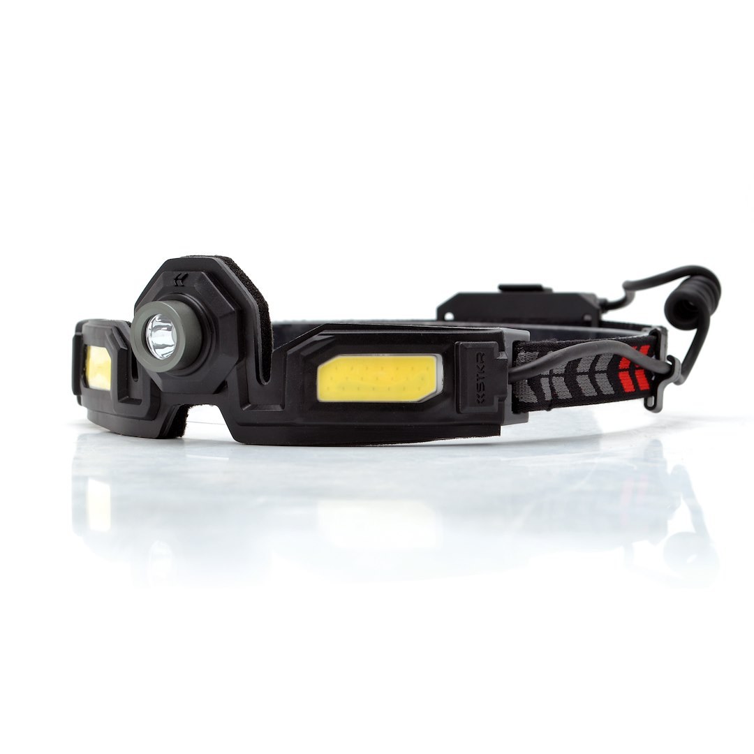 Stkr Concept Flashlight, Flexit Headlamp 3.0, Headband, Adjustable Spotlight, Cree LED, Clear Lens, 300 Lumens, Black and Gray Strap – 14204