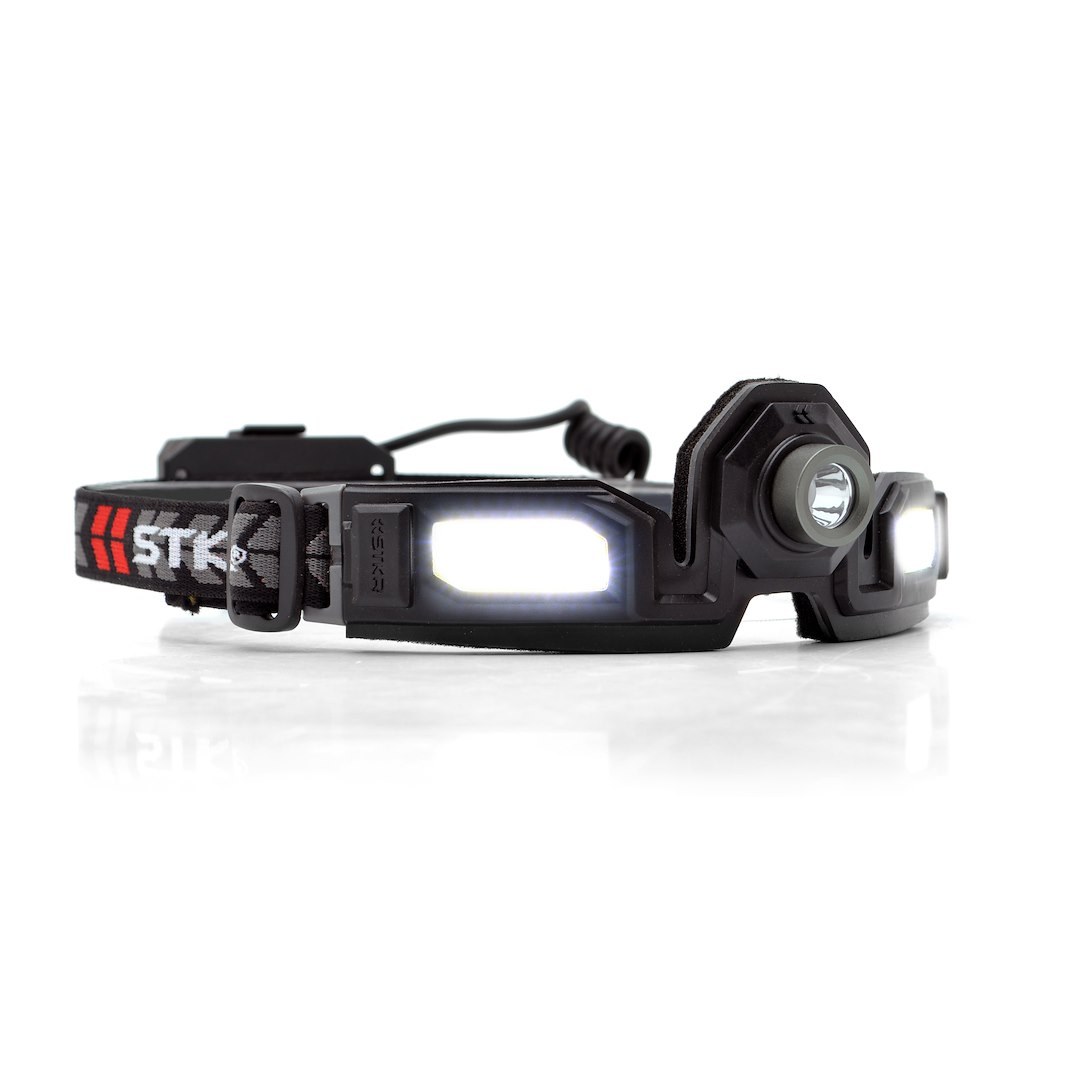 Stkr Concept Flashlight, Flexit Headlamp 3.0, Headband, Adjustable Spotlight, Cree LED, Clear Lens, 300 Lumens, Black and Gray Strap – 14204
