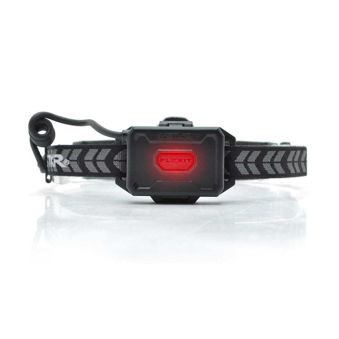 Stkr Concept Flashlight, Flexit Headlamp 3.0, Headband, Adjustable Spotlight, Cree LED, Clear Lens, 300 Lumens, Black and Gray Strap – 14204