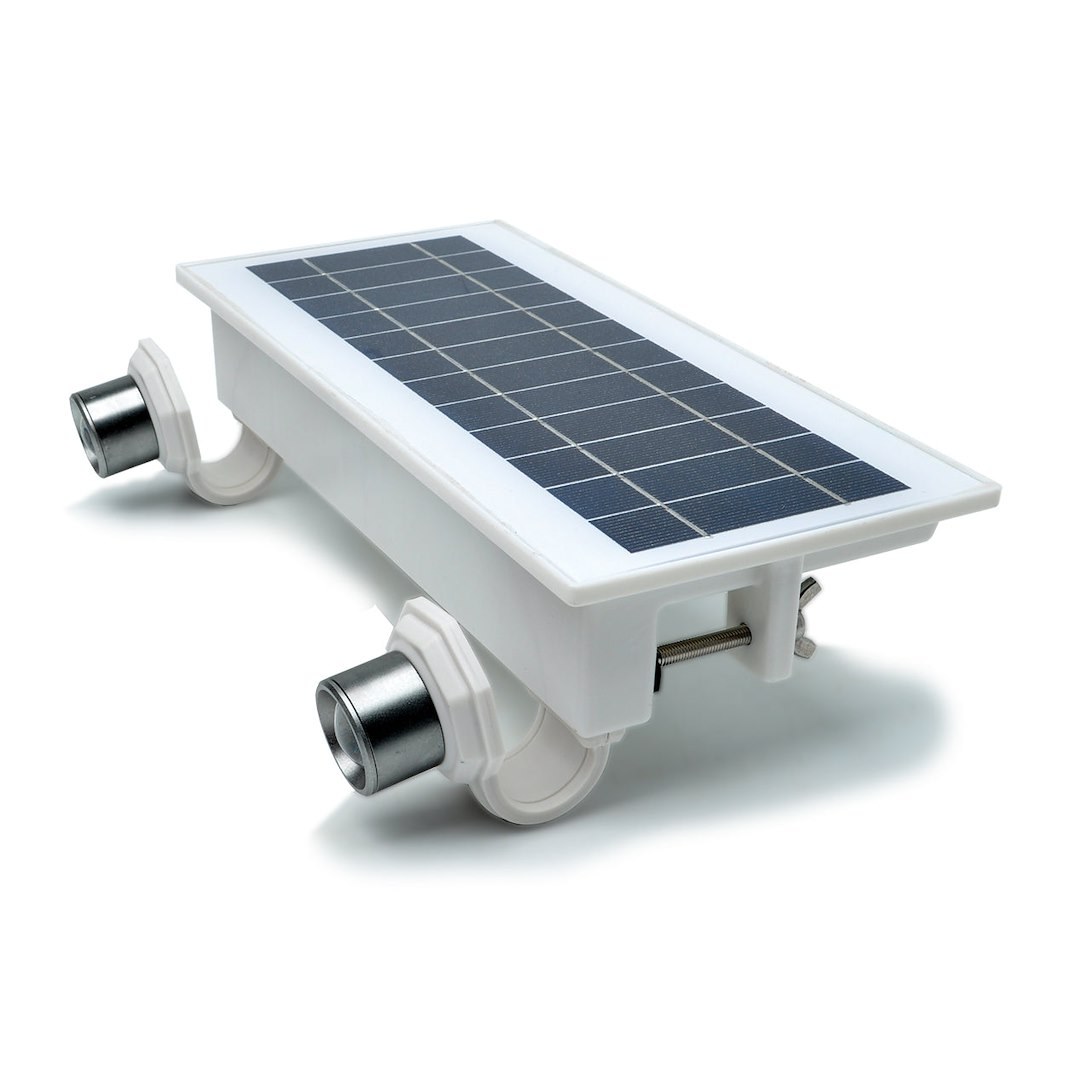 Stkr Concept Spotlight, Ez Solar Flexit, LED, ABS Housing, Acrylic Lens, Solar Powered, Gutter Mount, Two Lights with 300 Lumens Each – 14212