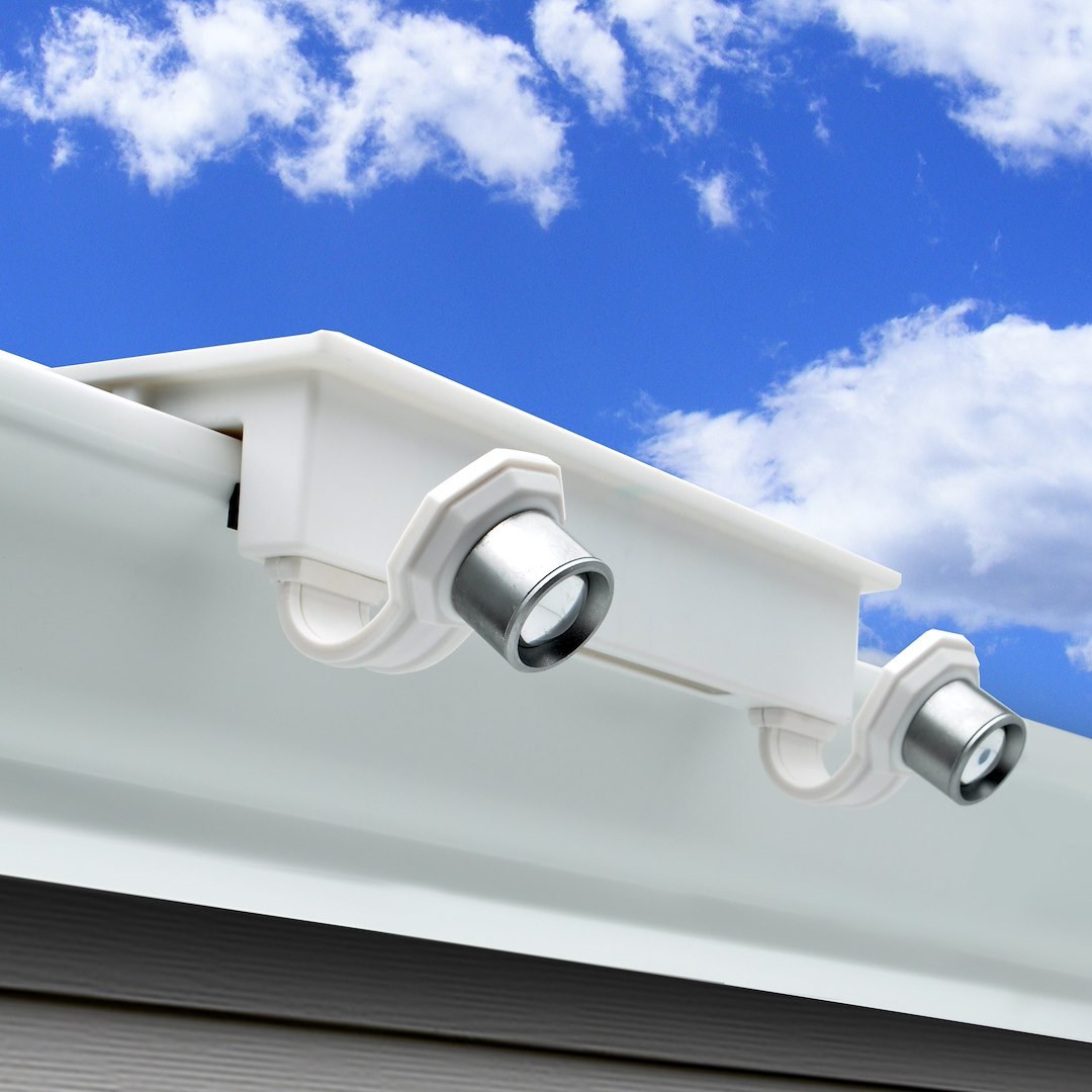 Stkr Concept Spotlight, Ez Solar Flexit, LED, ABS Housing, Acrylic Lens, Solar Powered, Gutter Mount, Two Lights with 300 Lumens Each – 14212
