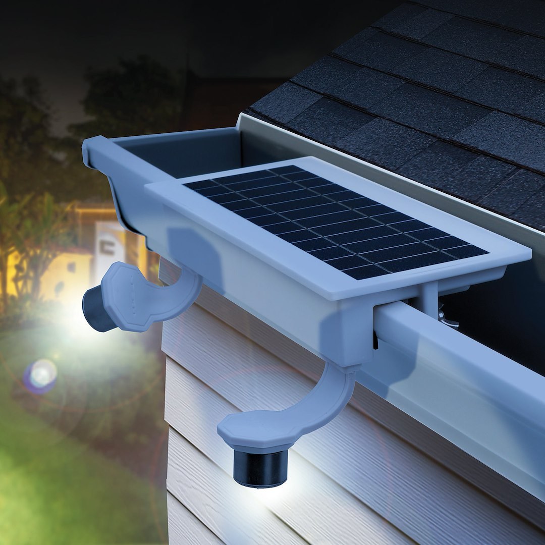 Stkr Concept Spotlight, Ez Solar Flexit, LED, ABS Housing, Acrylic Lens, Solar Powered, Gutter Mount, Two Lights with 300 Lumens Each – 14212