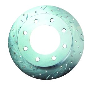 Ssbc-USA Brake Rotor, Big Bite ™, Cross Drilled and Slotted, Stock Diameter, Zinc Plated, Iron, Single – 23579AA3L