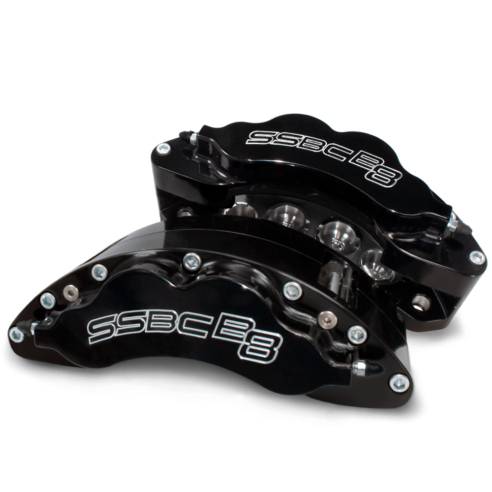 Ssbc-USA Brake Kit, Semi Metallic Brake Pads, 8 Piston Billet Aluminum Caliper – A404-10BLK-DS