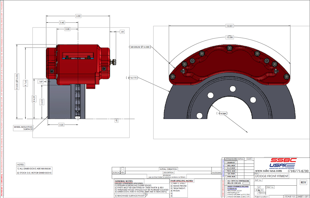 Ssbc-USA Brake Kit, Semi Metallic Brake Pads, 8 Piston Billet Aluminum Caliper – A404-10BLK-DS