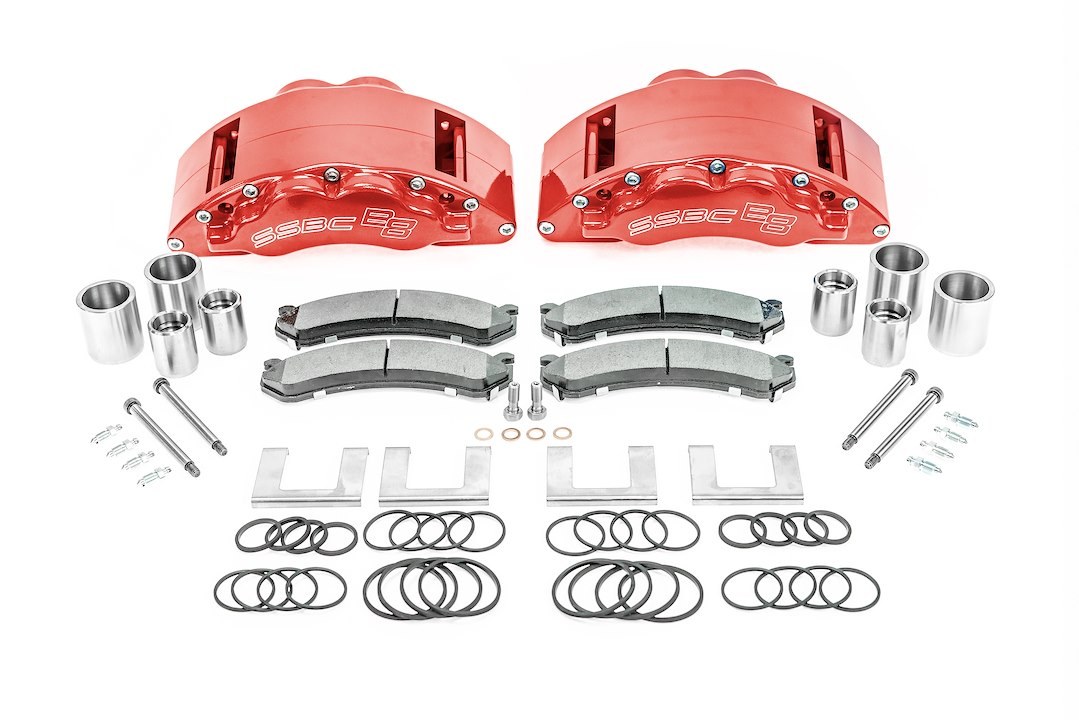 Ssbc-USA Brake Caliper, 8 Piston Caliper, With Brake Pads, Powder Coated, Red, Aluminum – CPA-22287R