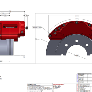 Ssbc-USA Brake Caliper, Barbarian B8, 8-Stainless Steel Piston Caliper, With Semi-Metallic Brake Pads, Powder Coated, Red, Billet Aluminum – A404-21R