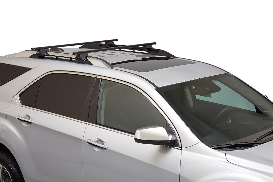 Sport Rack Roof Rack, Holds Upto 150 Pound Load Capacity, Clamps to Roof Rail, Black, Steel, 47 Inch Length, Set of 2 – 157840