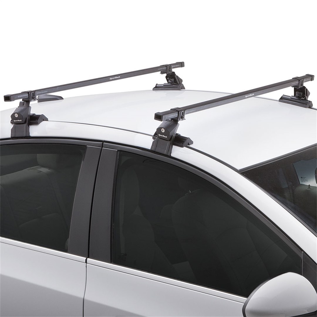 Sport Rack Roof Rack, 50-1/2 Inch Width X 5.8 Inch Length X 3.8 Inch Height, Clamps to Roof Rail, Black, Steel, Set of 2 – SR1002