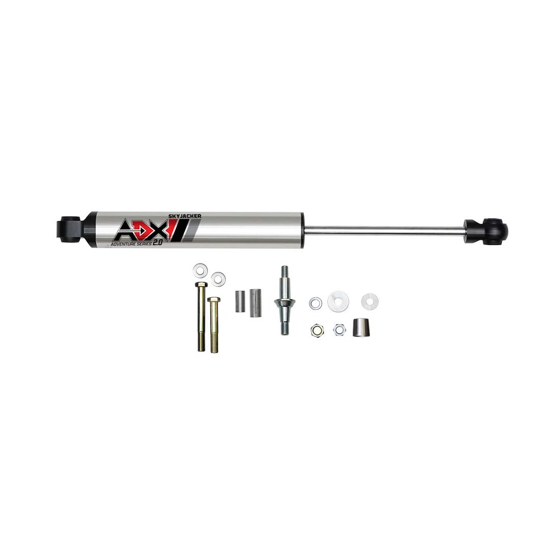 Skyjacker Steering Stabilizer, Adx 2.0, Single, Silver Stabilizer, Without Shock Boot, Mounts to OE Locations – 2007