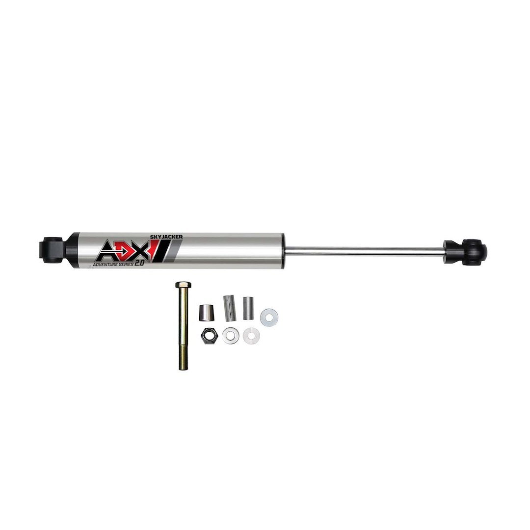 Skyjacker Steering Stabilizer, Adx 2.0, Single, Silver Stabilizer, Without Shock Boot, Mounts to OE Locations – 2013