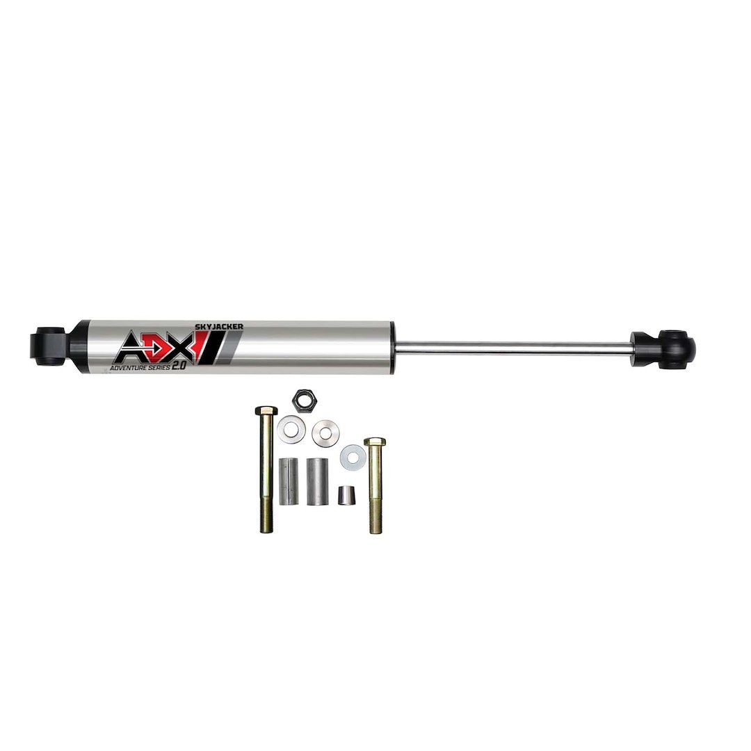 Skyjacker Steering Stabilizer, Adx 2.0, Single, Silver Stabilizer, Without Shock Boot, Mounts to OE Locations – 2017