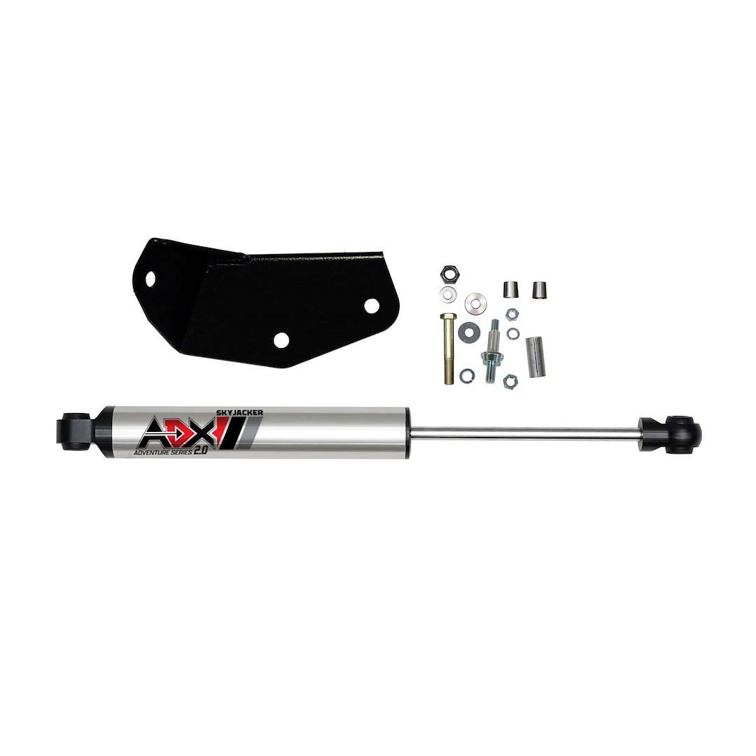 Skyjacker Steering Stabilizer, Adx 2.0, Single, Silver Stabilizer, Without Shock Boot, Mounts to OE Locations – 2154