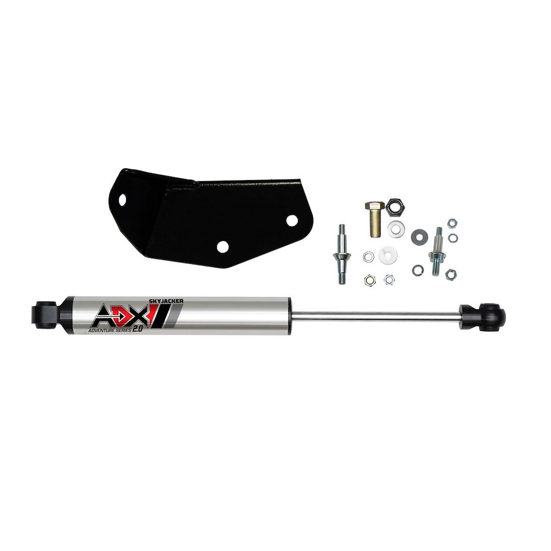 Skyjacker Steering Stabilizer, Adx 2.0, Single, Silver Stabilizer, Without Shock Boot, Mounts to OE Locations – 2156