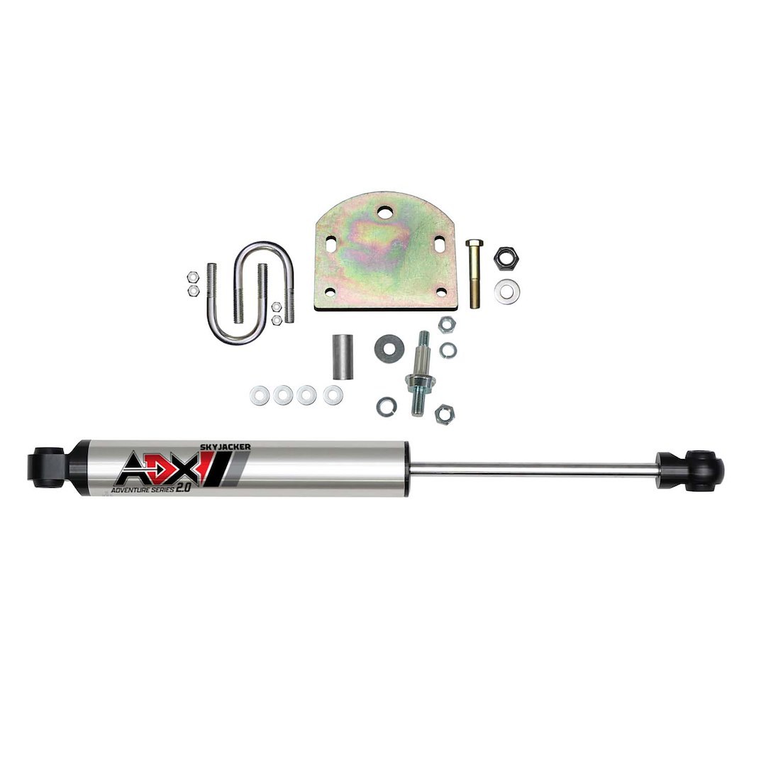 Skyjacker Steering Stabilizer, Adx 2.0, Single, Silver Stabilizer, Without Shock Boot, Mounts to OE Locations – 2199